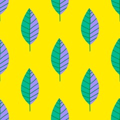 Autumn floral seamless leaves pattern for wrapping paper and fabrics