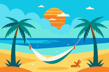 Obraz premium tropical beach with palm trees