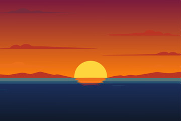 sunset over the sea 