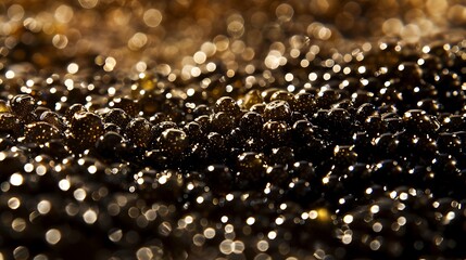Luxurious Black Caviar Close Up Gourmet Food Photo With Bokeh Background