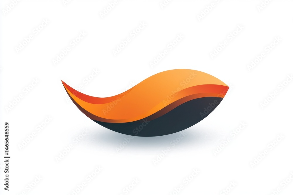 Poster modern abstract design featuring flowing shapes in orange and black, symbolizing energy and motion i