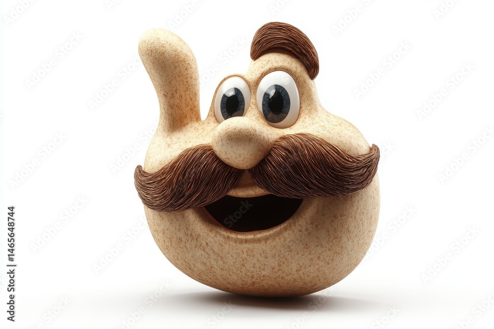 Poster cheerful cartoon character with a thumbs up gesture expressing positivity, ideal for friendly and up