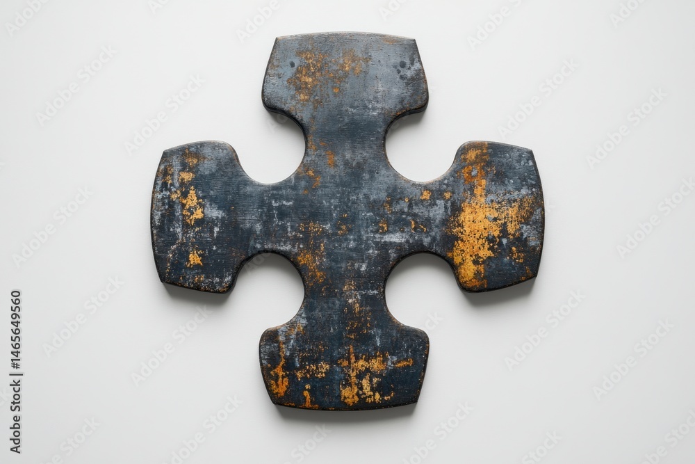 Fototapete colorful gradient puzzle piece on a white background showcasing creativity and problem-solving in a 