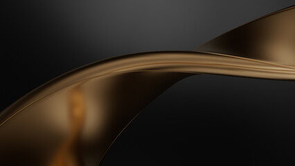 Abstract golden line on black background Illustration. 3d rendering illustration not AI