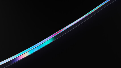 The background is an abstract black with futuristic fashion neon wavy lines. 3d rendering illustration not AI