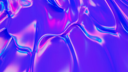 Abstract fluorescent liquid. Neon waves on the background. A beautiful futuristic scene. 3d rendering illustration not AI