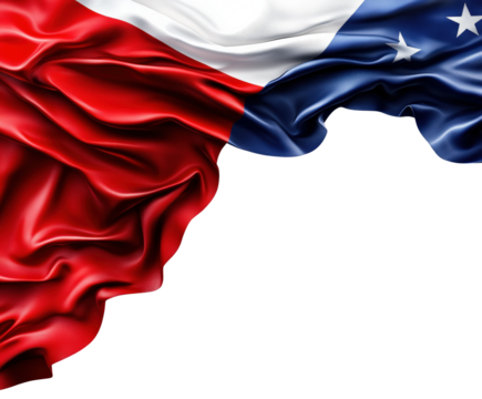 Waving chilean flag cultural symbol textile isolated on transparent background