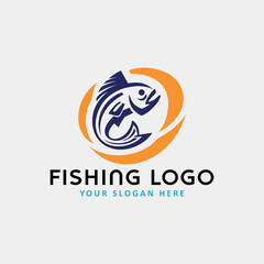 fishing store logo design vector