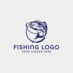 Fototapeta premium fishing store logo design vector