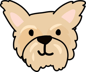 West highland terrier face flat color cartoon dog face vector illustration