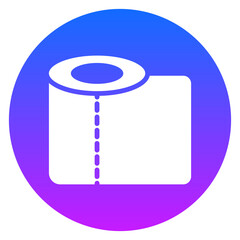 Bold Glyph Toilet Paper Gradient Circle Icon