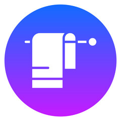 Bold Glyph Bath Towel Gradient Circle Icon