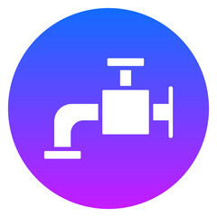 Bold Glyph Faucet Gradient Circle Icon