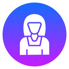 Bold Glyph Maid Gradient Circle Icon