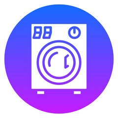 Bold Glyph Laundry Machine Gradient Circle Icon