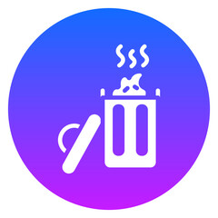 Bold Glyph Garbage Gradient Circle Icon