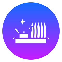 Bold Glyph Clean Dishes Gradient Circle Icon