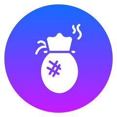 Bold Glyph Garbage Bag Gradient Circle Icon