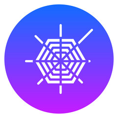 Bold Glyph Spider Web Gradient Circle Icon