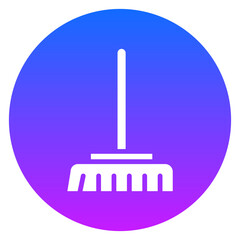 Bold Glyph Cleaning Brush Gradient Circle Icon