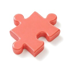 Boost Creative Play with a Matte Coral 3D Puzzle Piece Featuring Realistic Plastic Durable Texture