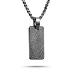 Fototapeta premium Command Attention with a Brushed Titanium Stealth Necklace Showcasing Micro Etched Detail and Modern Edge