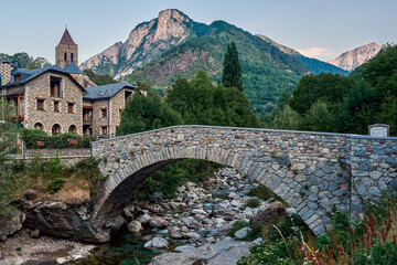 Bielsa, a typical Pyrenean village of medieval origin located in the Sobrarbe region, in the province of Huesca, Aragon, Spain.