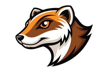 Obraz premium Stylized badger head looks strong with detailed face, brown and orange fur markings