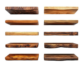 Obraz premium Handcrafted wooden planks artisan workshop product rustic isolated on transparent background