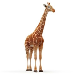 Obraz premium Full view of a giraffe against a plain background.