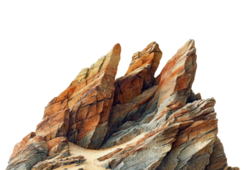 Dramatic rock formation desert landscape nature bright sky isolated on transparent background