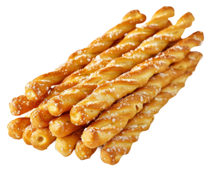 Delicious twisted breadsticks bakery food cozy kitchen isolated on transparent background