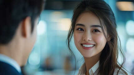 Collaborative business dialogue in a modern office setting