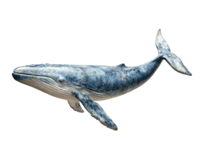 Majestic humpback whale swimming in ocean depths nature underwater isolated on transparent background