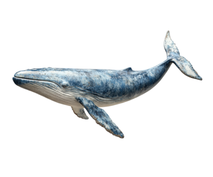 Majestic humpback whale swimming in ocean depths nature underwater isolated on transparent background