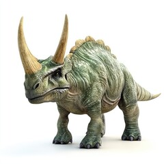 Naklejka premium Ancient prehistoric creature with impressive horns.