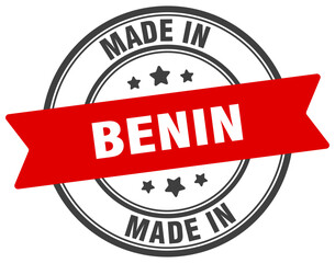 Made in Benin round sign. Made in Benin stamp.
