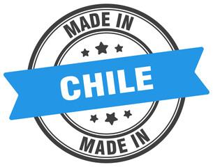 Made in Chile round sign. Made in Chile stamp.