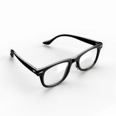 Stylish black eyeglasses,  perfectly angled.