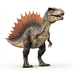 Obraz premium Spinosaurus, a prehistoric apex predator, stands posed.