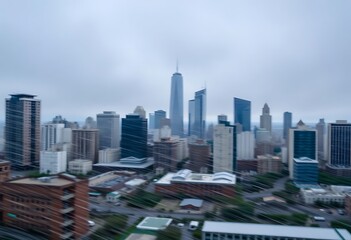 Obraz premium view of a city from the top of a building