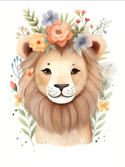 a77bea3ab Happy little lion white background ultrafine details illustrations