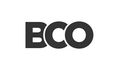 BCO logo design template with strong and modern bold text. Initial based vector logotype featuring simple and minimal typography. Trendy company identity.
