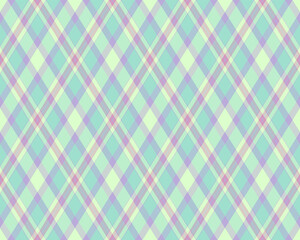 Fototapeta premium Argyle pattern of geometric rhombus. Harlequin check wallpaper design. Classic diamond shaped textile material for web background, print fabric clothing, sweater, wrapping paper, gift card, invitation