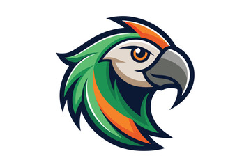 Colorful parrot mascot poses with a proud look against the white background today
