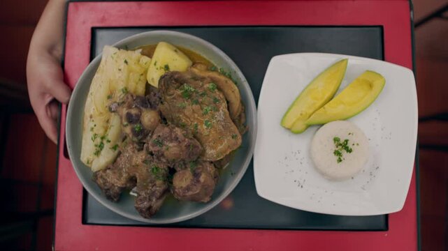 food closeup pots fire rice salad potatoes cooking kitchen restaurant food being prepared slow motion