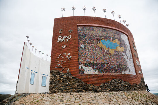 Memorial monument in the town of Kharkhorin, Mongolia