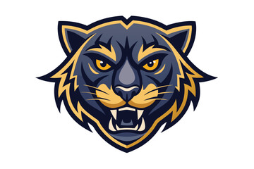 Fierce panther roars with sharp teeth, showcasing striking dark and yellow shaded fur