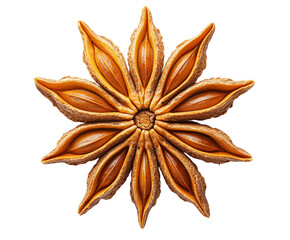 Decorative star anise spice arrangement kitchen food warm colors isolated on transparent background