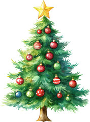 Watercolor Christmas Tree Decoration